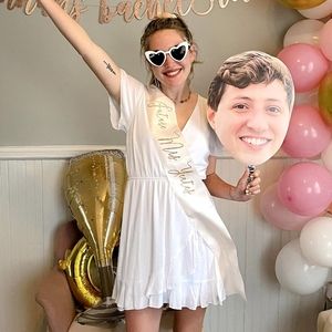 White Mini Dress - Faux Wrap - Bachelorette Party